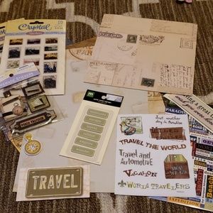 Vintage travel scrapbooking kit